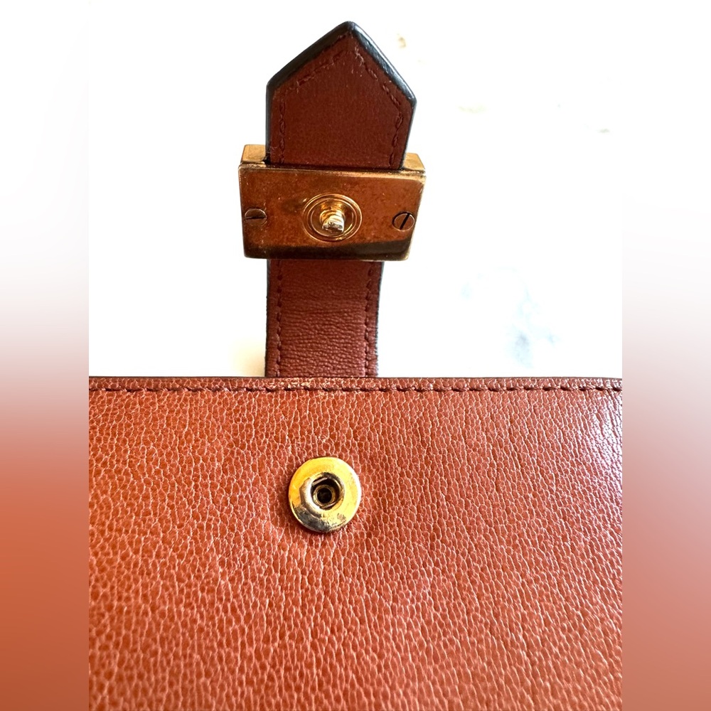 GIVENCHY Vintage 4G Logo Compact Card Holder Wallet Brown/ Cognac - Picture 8 of 10